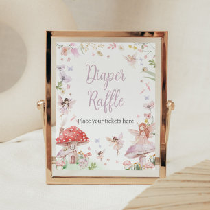 Little Fairy Whimsical Baby Shower Diaper Raffle Poster