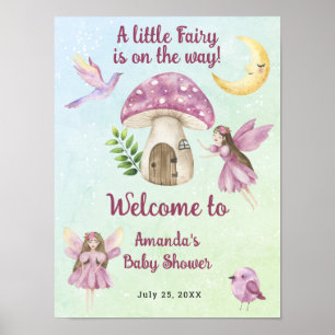 Little Fairy Whimsical Baby Shower Welcome Poster
