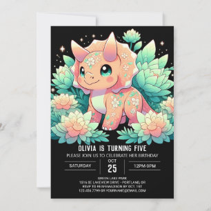 Little Fantasy Dinosaur Digital Birthday Invitation