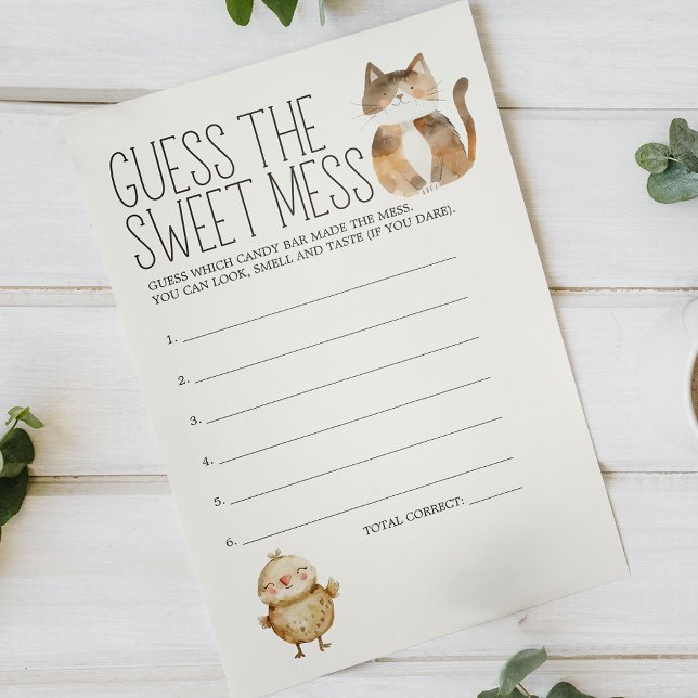 Little Farm Animals Baby Shower Guess Mess Game Flyer (Creator Uploaded)
