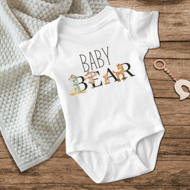 Little Farm Nursery Animals Baby Bear Baby Bodysuit (Creator Uploaded)