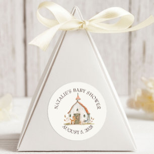 Little Farm Nursery Animals Baby Shower Classic Round Sticker