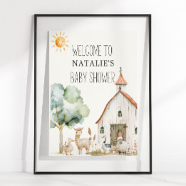 Little Farm Nursery Animals Baby Shower Sign
