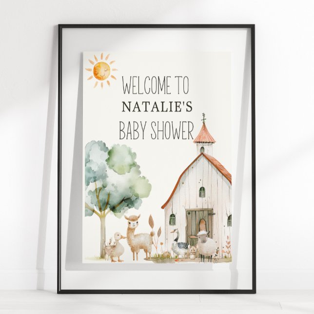 Little Farm Nursery Animals Baby Shower Sign (Creator Uploaded)