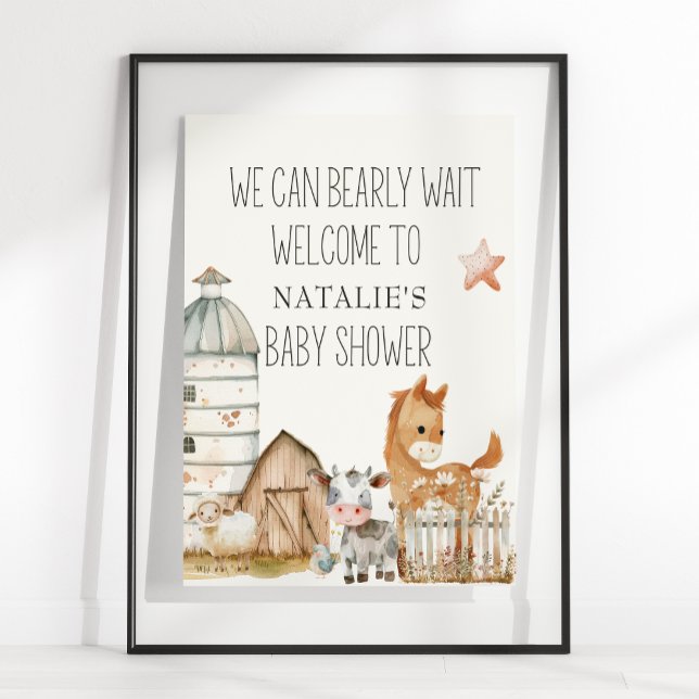 Little Farm Nursery Animals Baby Shower Sign (Creator Uploaded)
