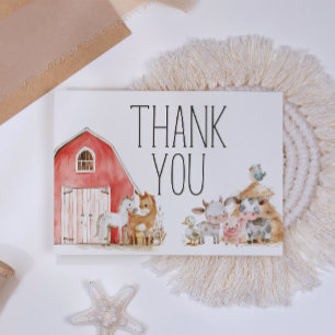 Little Farm Nursery Animals Baby Shower Thank You