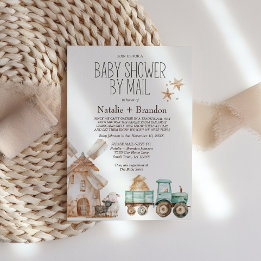 Little Farm Nursery Animals By Mail Baby Shower Invitation