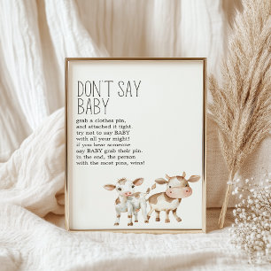 Little Farm Nursery Baby Shower Game Sign