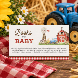 Little Farmer Baby Shower Books for Baby Enclosure Card
