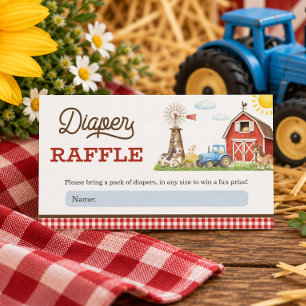 Little Farmer Baby Shower Diaper Raffle Enclosure Card