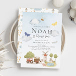 Little Farmer Farm Animals Kid's Birthday Invitation<br><div class="desc">This cute "our little farmer" gender-neutral kid's birthday invitation features a cow,  horse,  pig,  chicken,  dog,  ducks,  butterflies,  bee,  and dragonfly with a tractor,  mill,  trees,  and clouds. The reverse side features ducks and ponds. Personalise it for your needs. You can find matching products at my store.</div>