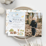 Little Farmer Farm Animals Kid's Birthday Photo Invitation<br><div class="desc">This cute "our little farmer" gender-neutral kid's birthday photo invitation features a cow,  horse,  pig,  chicken,  dog,  ducks,  butterflies,  bee,  and dragonfly with a tractor,  mill,  trees,  and clouds. The reverse side features ducks and ponds. Personalise it for your needs. You can find matching products at my store.</div>