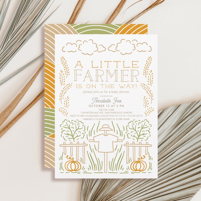 Little Farmer Harvest Scarecrow Baby shower Invitation (Creator Uploaded)