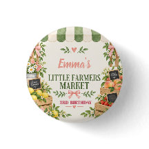 Little Farmers Market Birthday Button