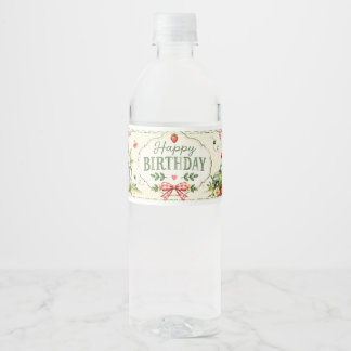 Little Farmers Market Birthday Water Bottle Label
