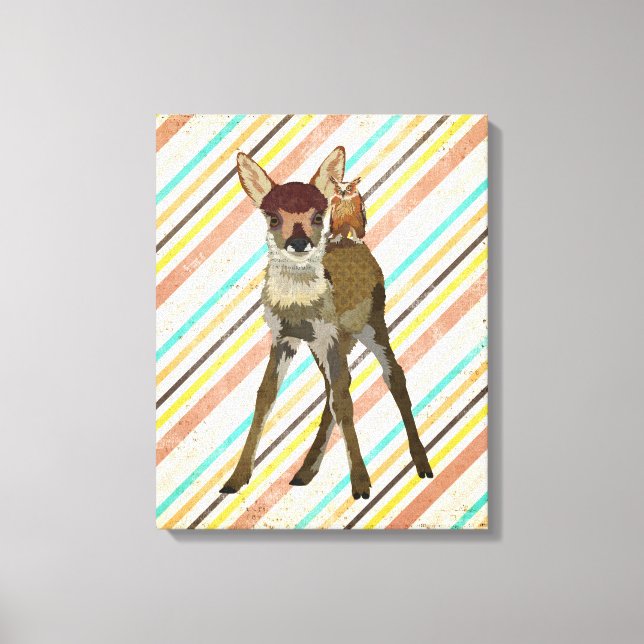 LITTLE FAWN & OWL Canvas Print (Front)