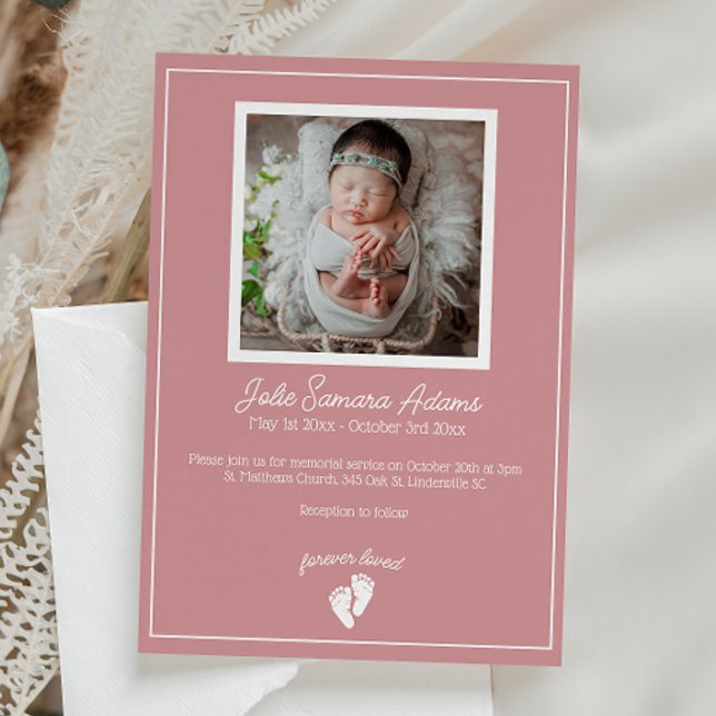 Little Feet Baby Memorial Funeral Invitation (Creator Uploaded)