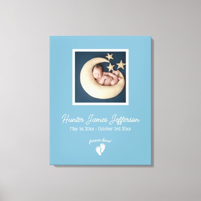 Little Feet Baby Memorial Photo Canvas Print (Front)