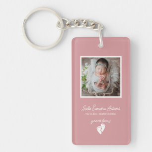 Little Feet Baby Memorial Photo Favor Key Ring