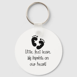 Little Feet Big Imprints Black Key Ring