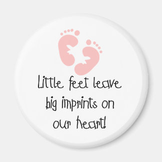 Little Feet Big Imprints Pink Magnet