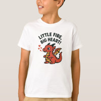 Little Fire Big Heart Cute Red Dragon Graphic