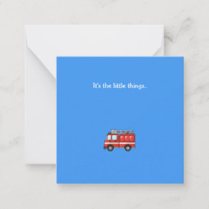 Little Fire Truck Mini Thank You Note Card