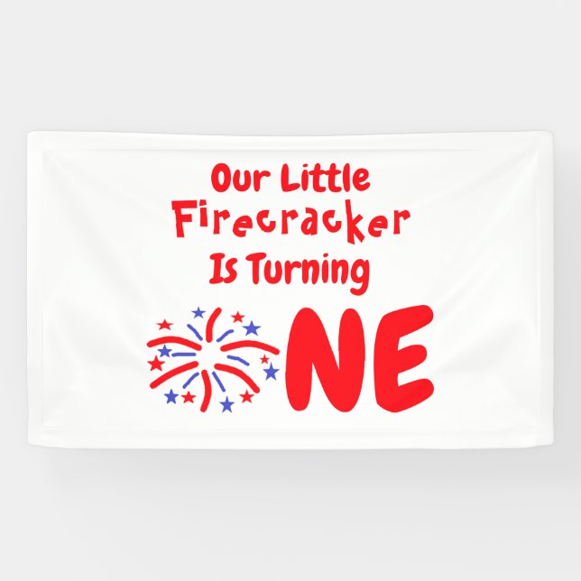 Little Firecracker 1st Birthday Banner (Horizontal)