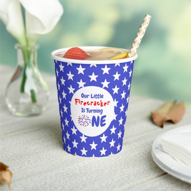 Little Firecracker 1st Birthday Paper Cups (Insitu)