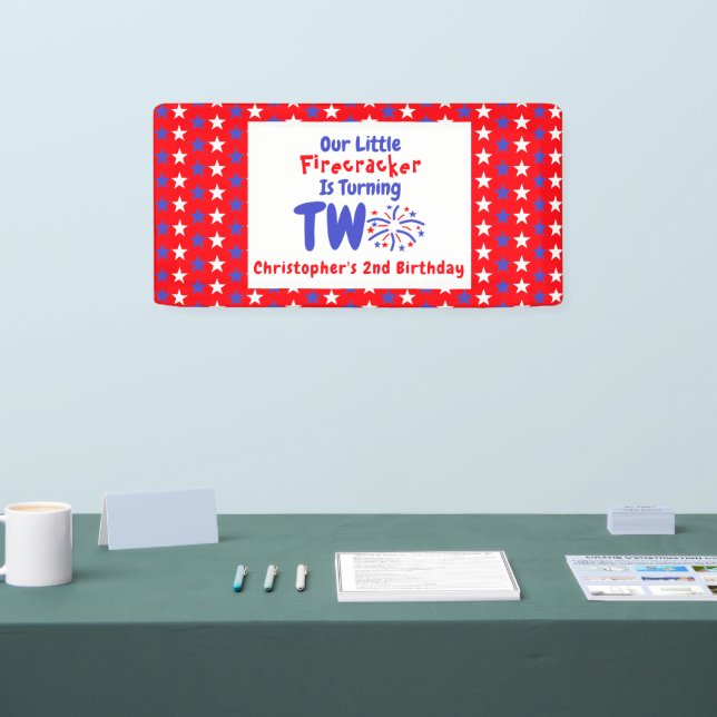 Little Firecracker 2nd Birthday Banner (Tradeshow)