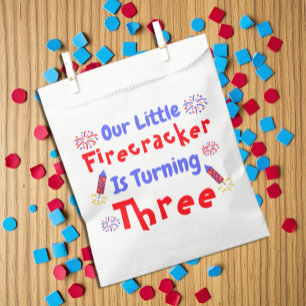Little Firecracker 3rd Birthday Favour Bags