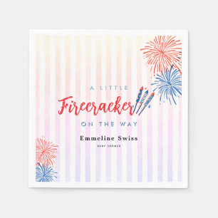 Little Firecracker 4th July Baby Shower Napkin