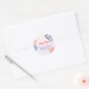  Little Firecracker 4th July Thank You Baby Shower Classic Round Sticker