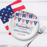 Little Firecracker 4th Of July 1st Birthday Paper Plate<br><div class="desc">Celebrate in style with these trendy 1st birthday paper plates. The design is easy to personalise with your own wording and your family and friends will be thrilled when they see these fabulous party plates.</div>