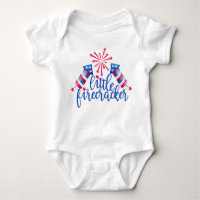 Little Firecracker 4th of July Baby Bodysuit 