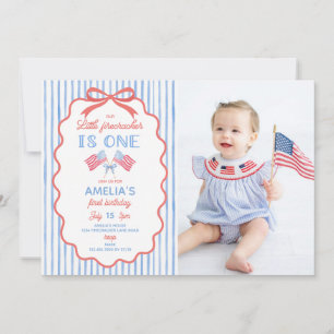 Little Firecracker 4th of July Birthday Invitation
