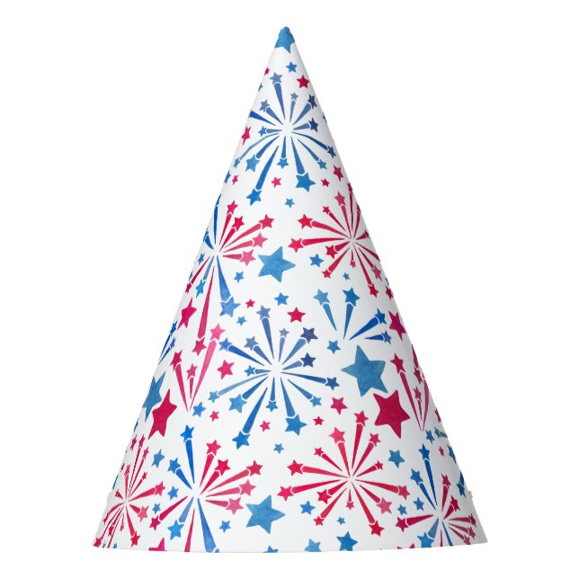 Little Firecracker 4th of July Red White Blue Party Hat (Front)