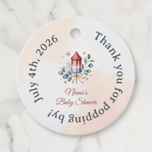 Little Firecracker Baby Shower Thank You Favour Tags