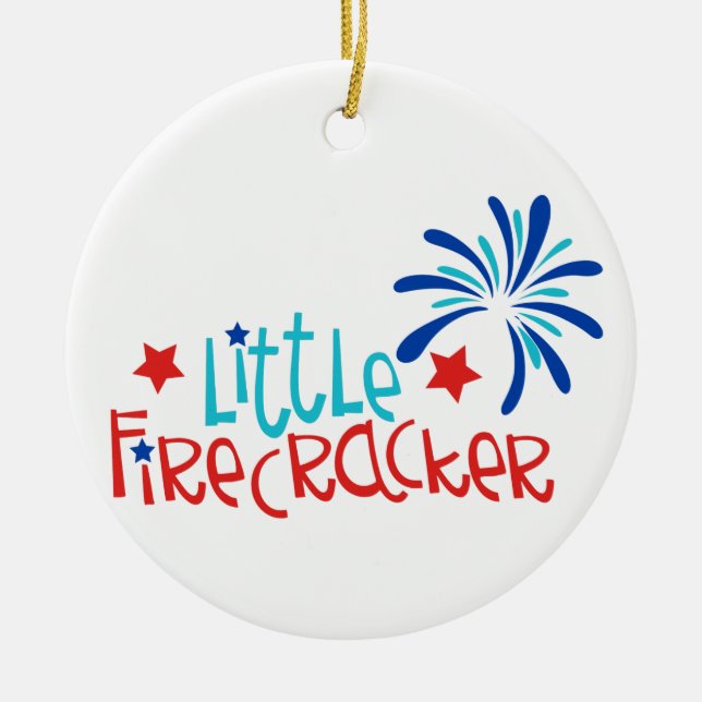 Little Firecracker Ceramic Tree Decoration (Front)
