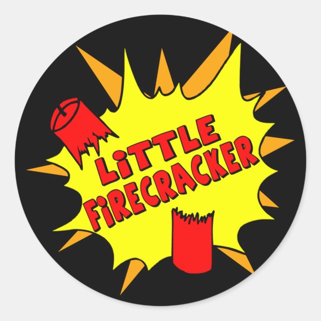 Little Firecracker Classic Round Sticker (Front)