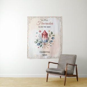 Little Firecracker Patriotic July 4th Baby Shower Tapestry