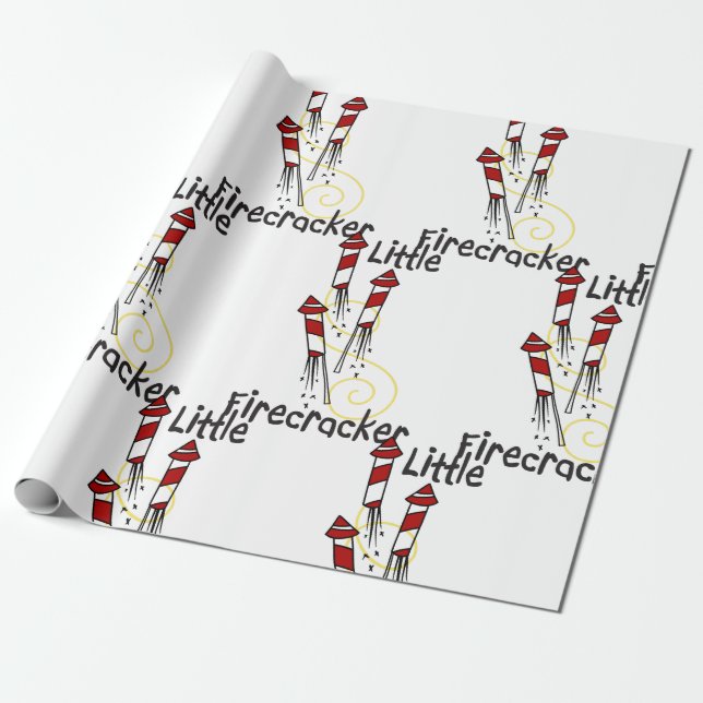 Little Firecracker Wrapping Paper (Unrolled)