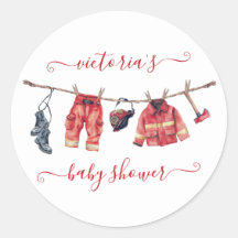 Little Firefighter Baby Shower Clothesline
