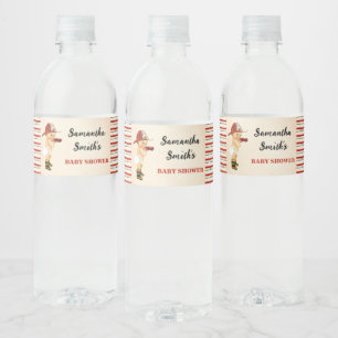 Little Firefighter Baby Shower Water Bottle Label