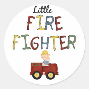 Little Firefighter Classic Round Sticker