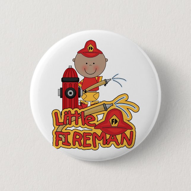 Little Fireman African American T-shirts and Gifts 6 Cm Round Badge (Front)
