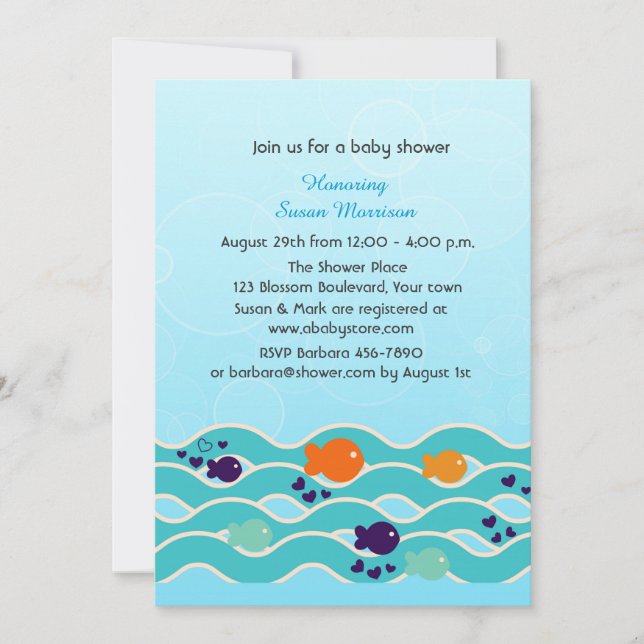 Little Fish, Baby Shower Invitation (Front)