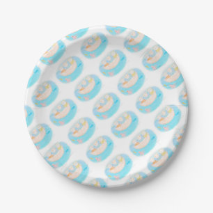 Little fisher cats illustration paper plate
