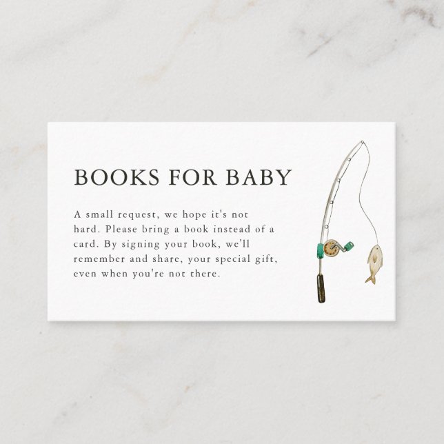 Little Fisherman Baby Shower Books for Baby Card (Front)