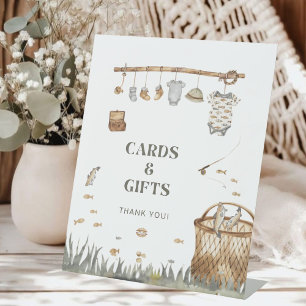 Little Fisherman Baby Shower Cards and Gifts Sign